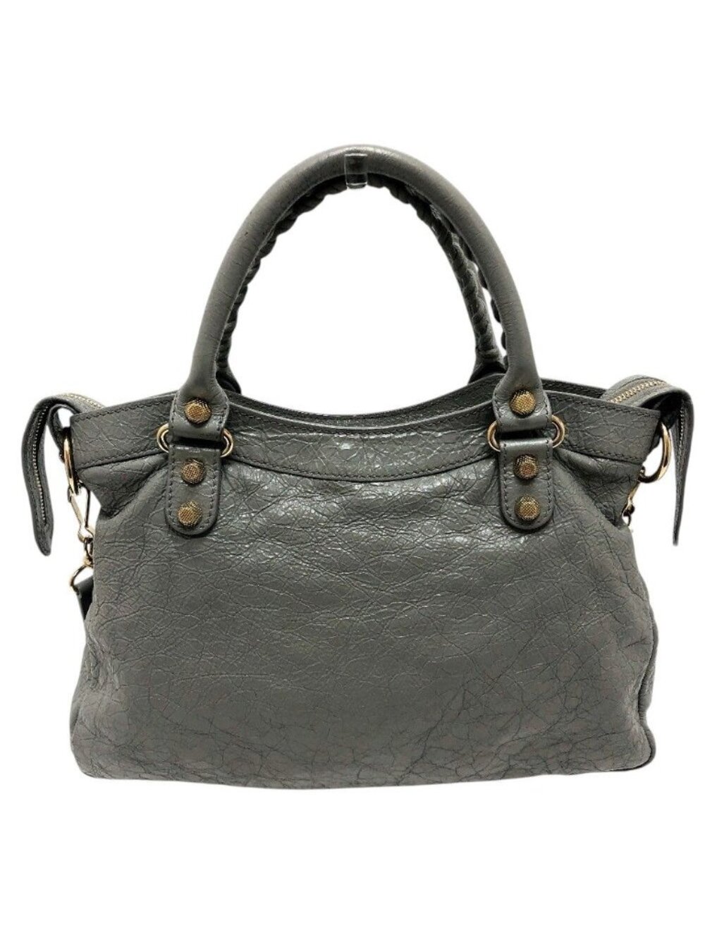 Balenciaga Handle the Town Leather Gray Handbag